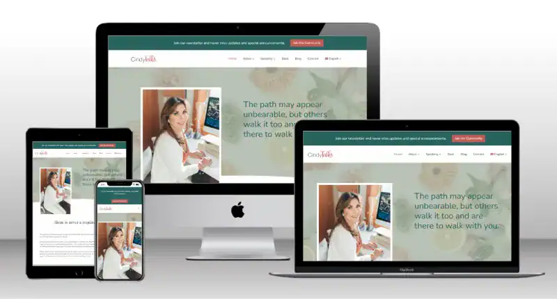 Image showing website of CindyTalks.com highlighting modern web design and digital marketing solutions.